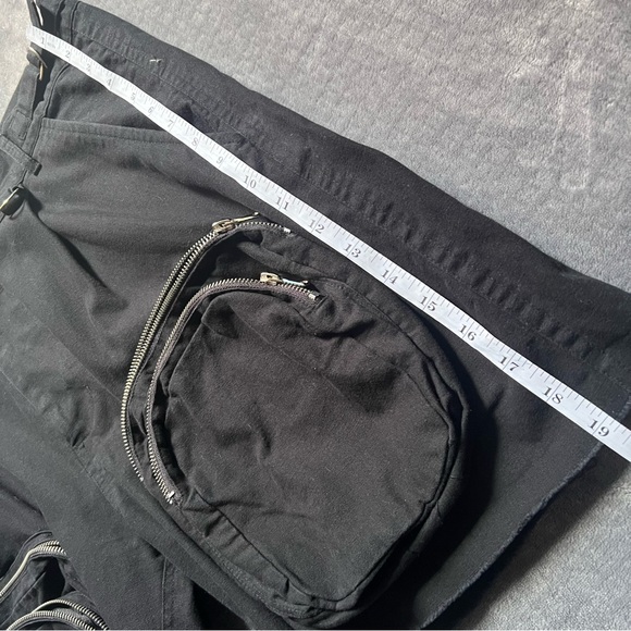 mnml Cargo Shorts XXL Black Cotton Front Zipper Pockets Grunge Streetwear Beach - Picture 7 of 12